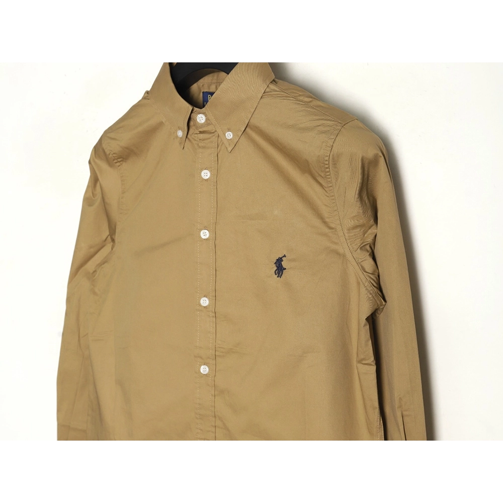 Ralph Lauren classic solid color small label war horse embroidered shirt TSK2,Ralph Lauren
