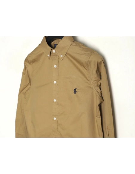 Ralph Lauren classic solid color small label war horse embroidered shirt TSK2,Ralph Lauren