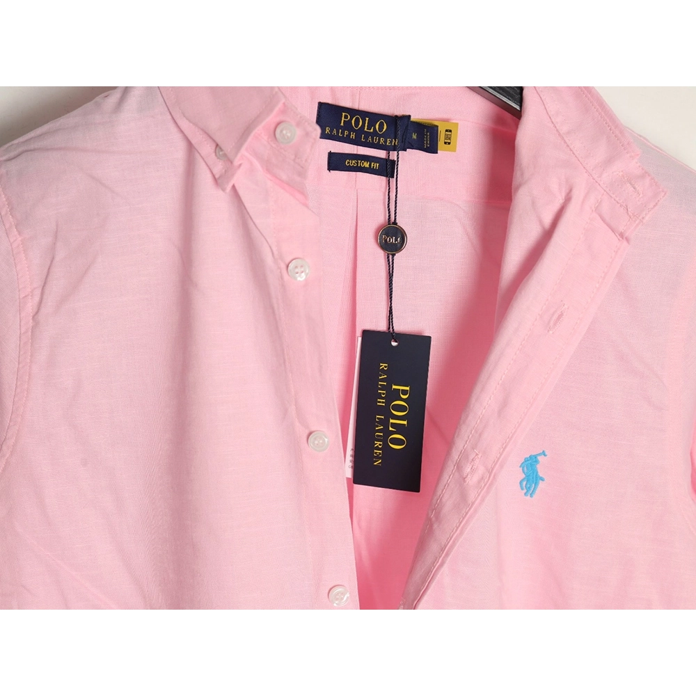 Ralph Lauren classic solid color small label war horse embroidered shirt TSK1,Ralph Lauren