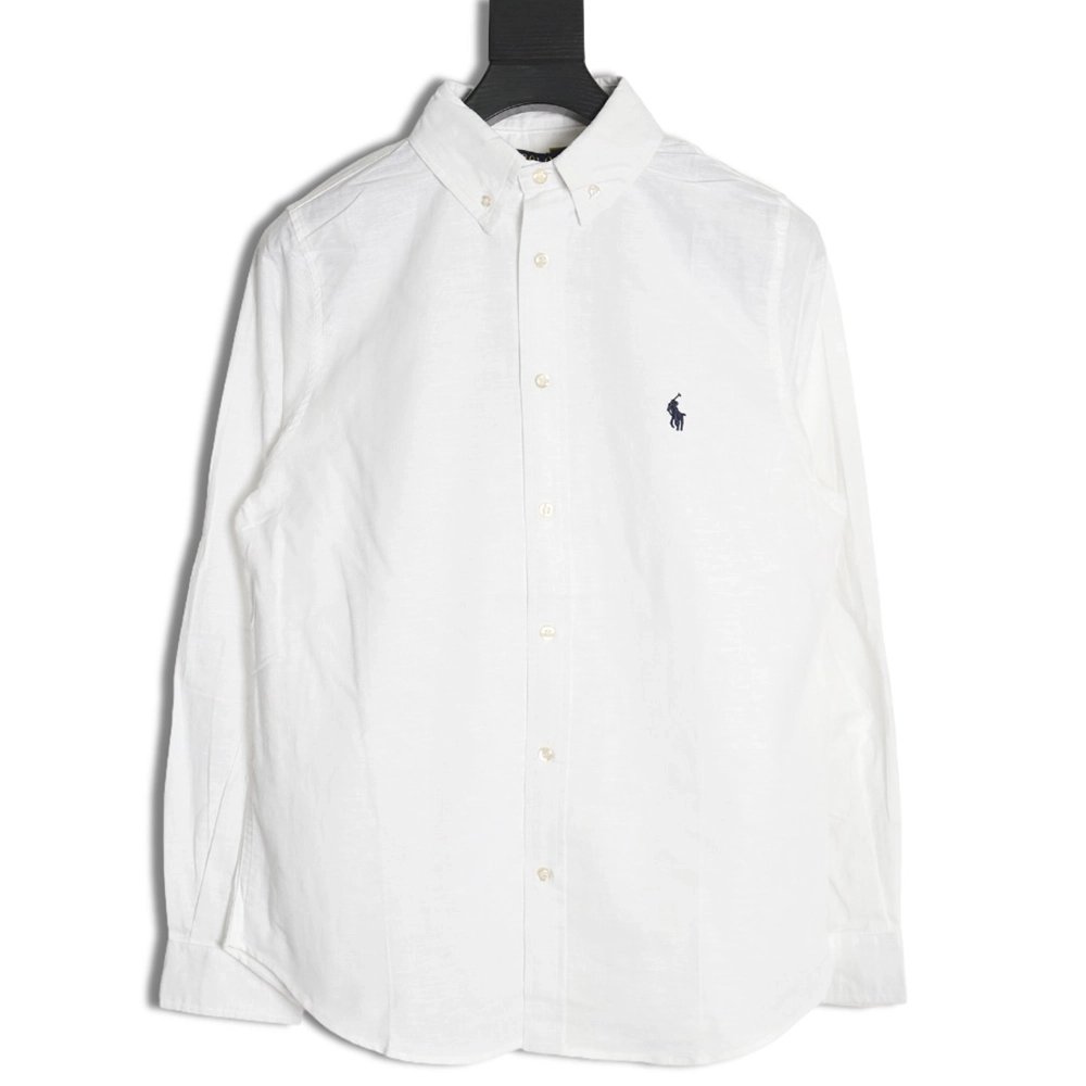 Ralph Lauren classic solid color small label war horse embroidered shirt,Ralph Lauren