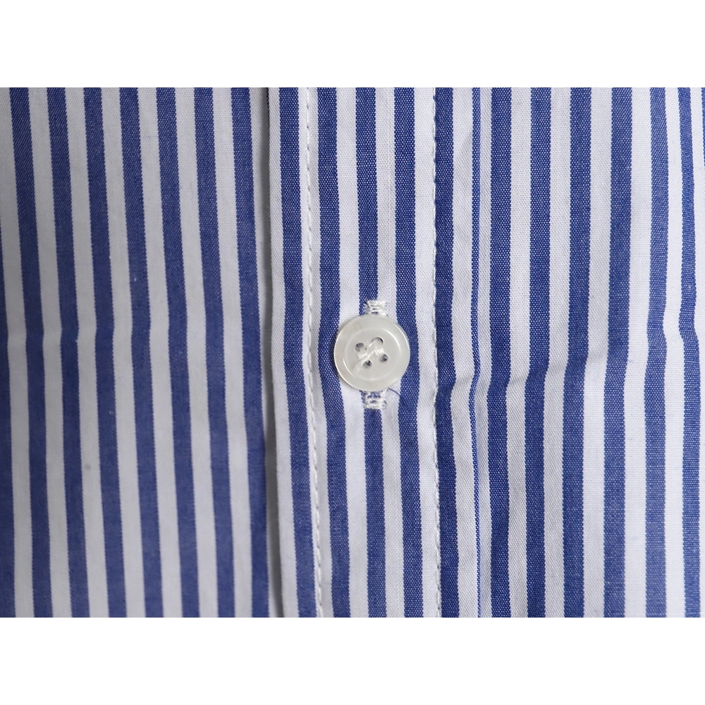 Ralph Lauren blue and white striped small logo warhorse embroidered casual shirt,Ralph Lauren