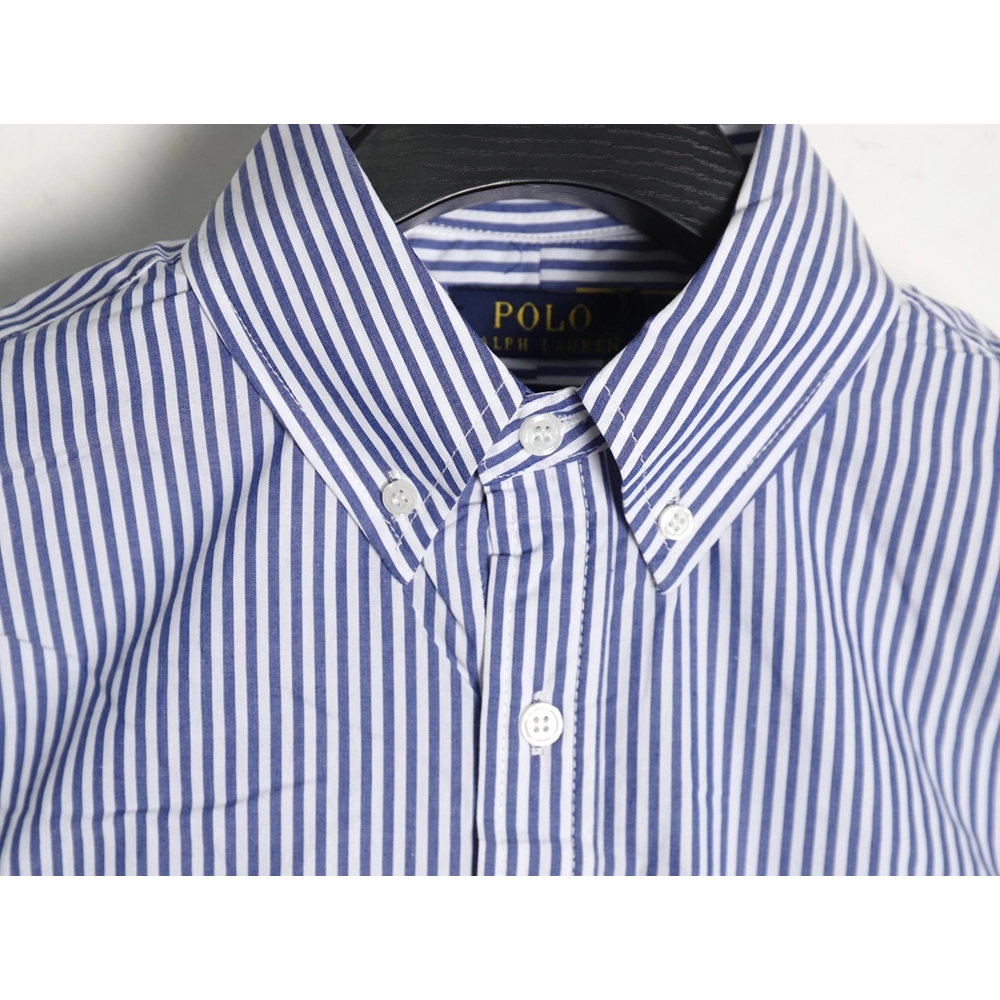 Ralph Lauren blue and white striped small logo warhorse embroidered casual shirt,Ralph Lauren