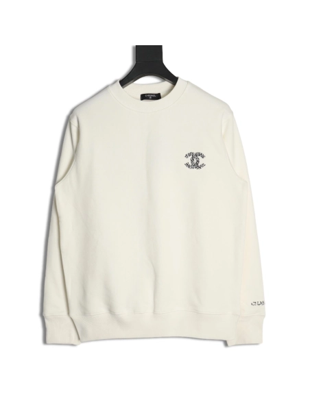 Chanel Double C woven embroidered crew neck sweatshirt,Chanel