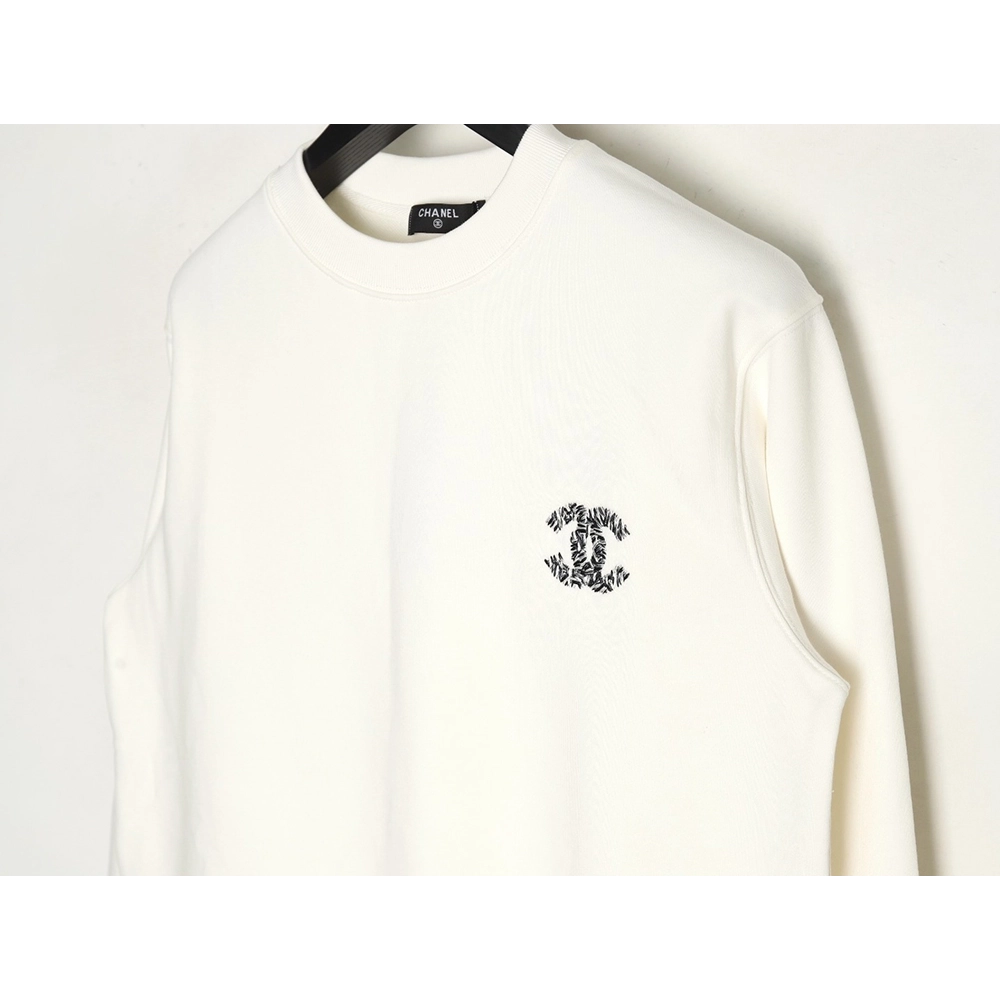 Chanel Double C woven embroidered crew neck sweatshirt,Chanel
