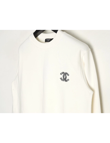 Chanel Double C woven embroidered crew neck sweatshirt,Chanel