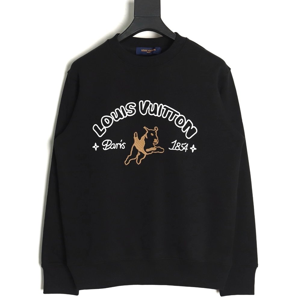 Louis Vuitton 1854 Lettering Embroidered Crew Neck Sweatshirt,Louis Vuitton