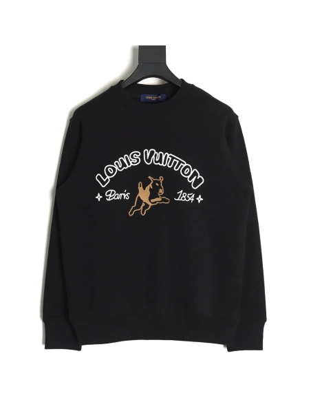Louis Vuitton 1854 Lettering Embroidered Crew Neck Sweatshirt,Louis Vuitton