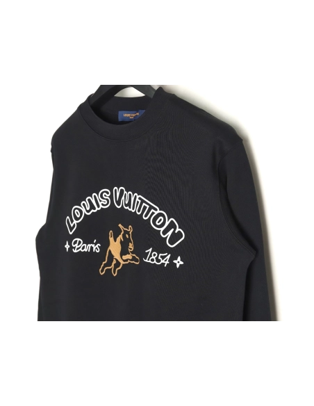 Louis Vuitton 1854 Lettering Embroidered Crew Neck Sweatshirt,Louis Vuitton