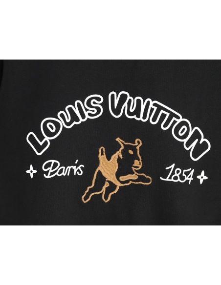 Louis Vuitton 1854 Lettering Embroidered Crew Neck Sweatshirt,Louis Vuitton