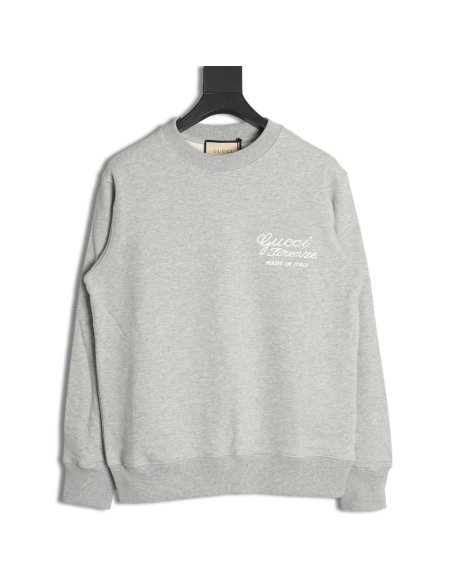 Gucci slogan embroidered crew neck sweatshirt,Gucci