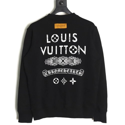 Louis Vuitton &amp; Chrome Hearts joint Sanskrit letter print crew neck sweatshirt TSK1,Louis Vuitton