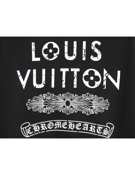 Louis Vuitton &amp; Chrome Hearts joint Sanskrit letter print crew neck sweatshirt TSK1,Louis Vuitton