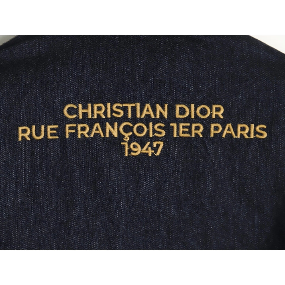 Dior 1947 embroidered lettering double pocket denim jacket,Dior