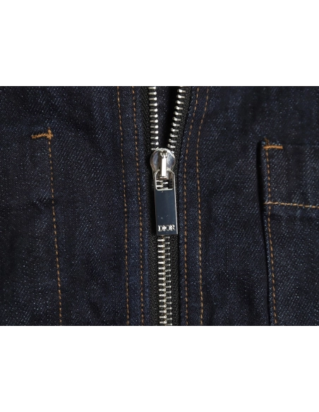 Dior 1947 embroidered lettering double pocket denim jacket,Dior