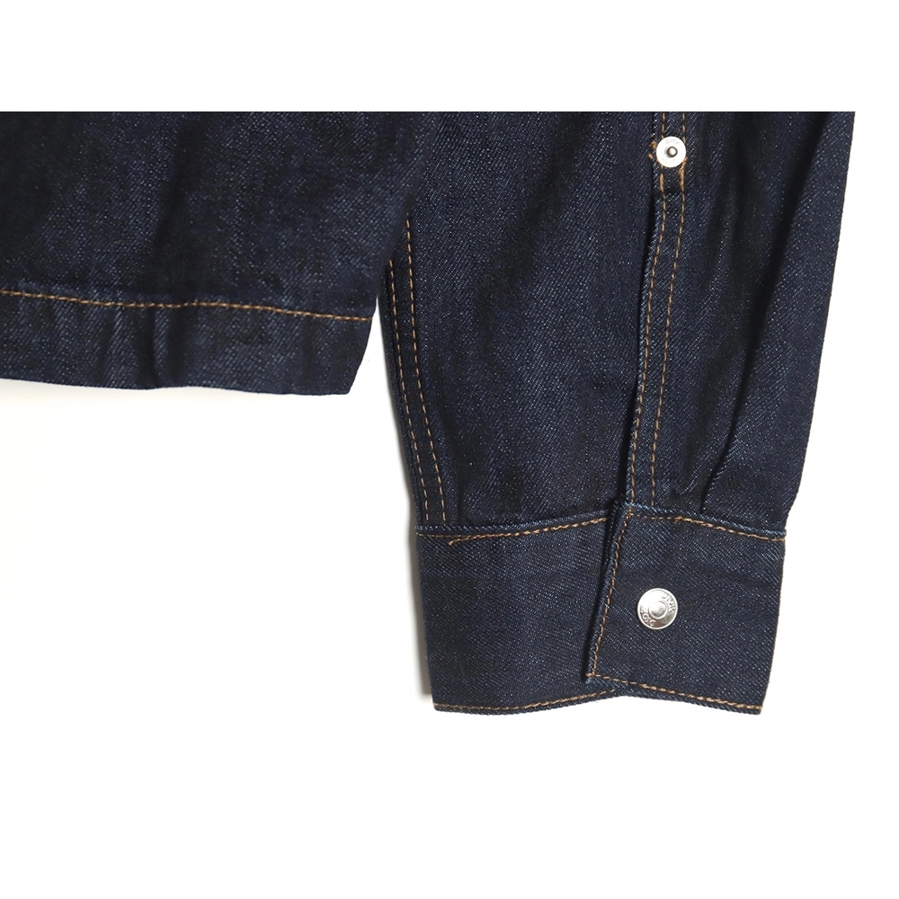 Dior 1947 embroidered lettering double pocket denim jacket,Dior