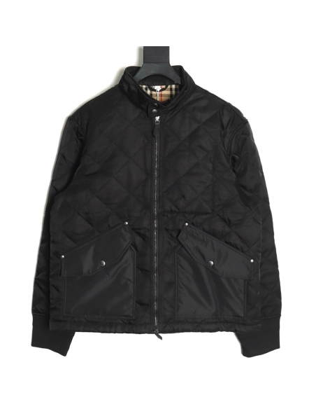 Burberry diamond quilted stand collar padded jacket,Burberry
