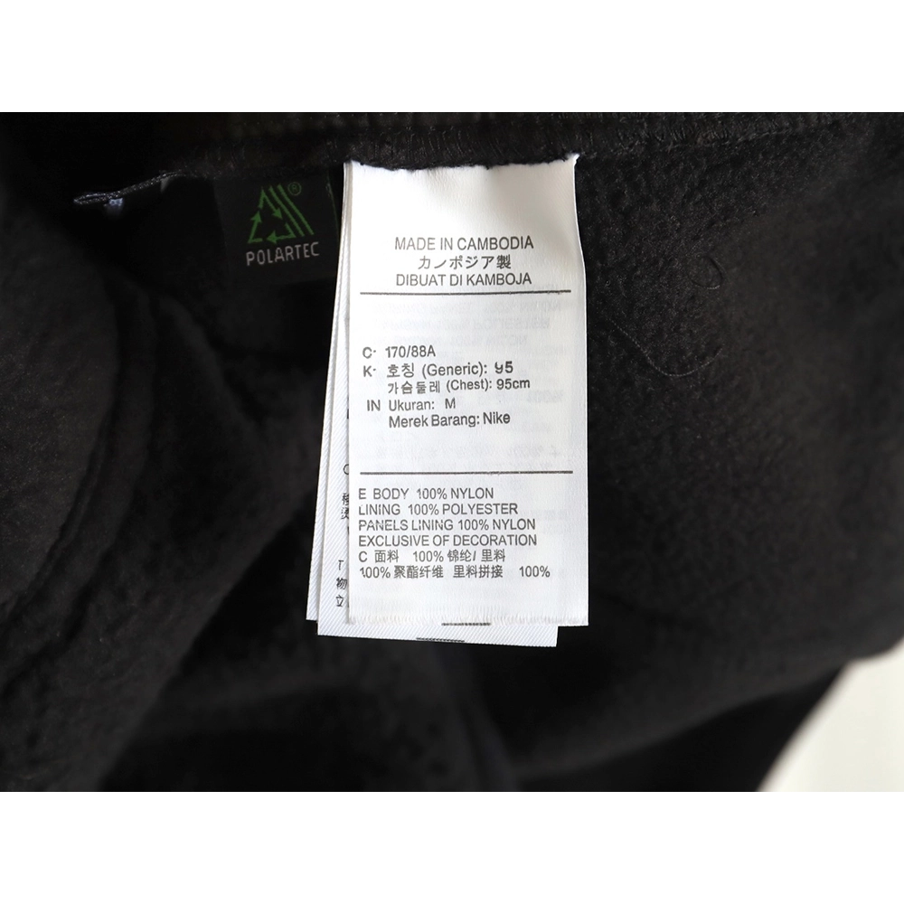Nike &amp; Acg embroidered logo polar fleece stand collar zip-up jacket TSK1,Nike