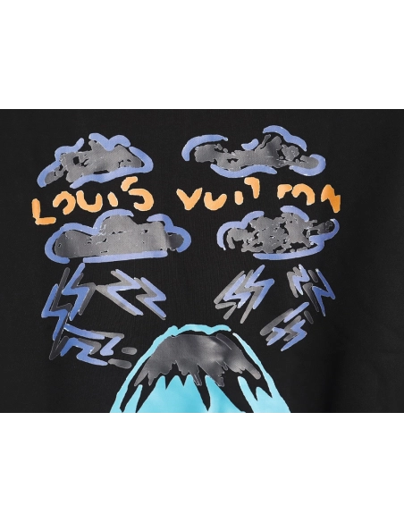 Louis Vuitton graffiti print crewneck sweatshirt TSK1,Louis Vuitton