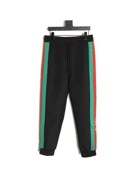 Gucci red and green jacquard web trousers,Gucci