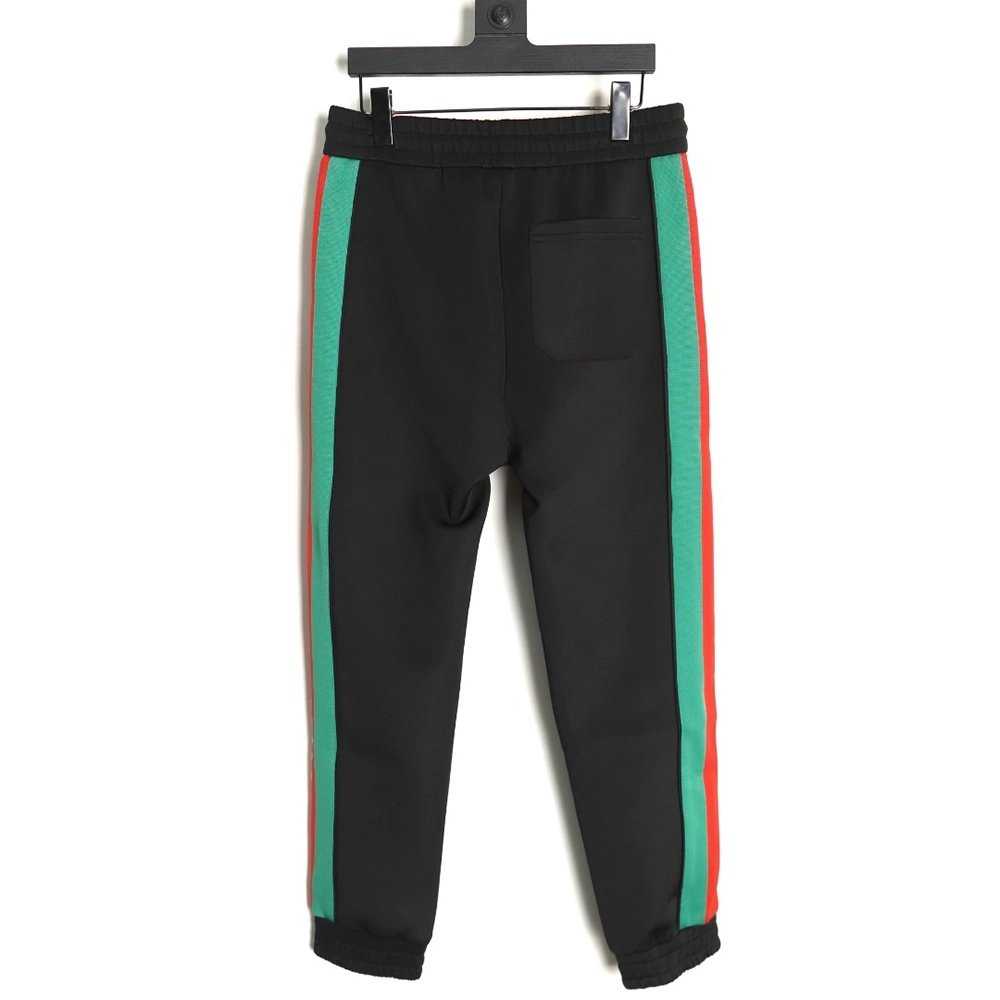 Gucci red and green jacquard web trousers,Gucci
