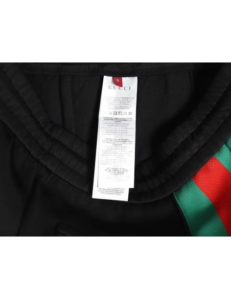 Gucci red and green jacquard web trousers,Gucci