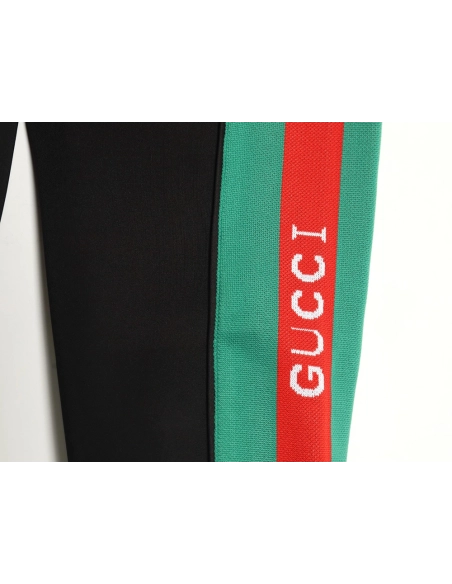 Gucci red and green jacquard web trousers,Gucci
