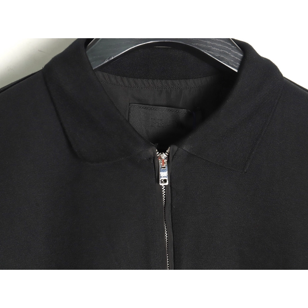 Prada Triangle Logo Long Sleeve Polo Shirt,Prada