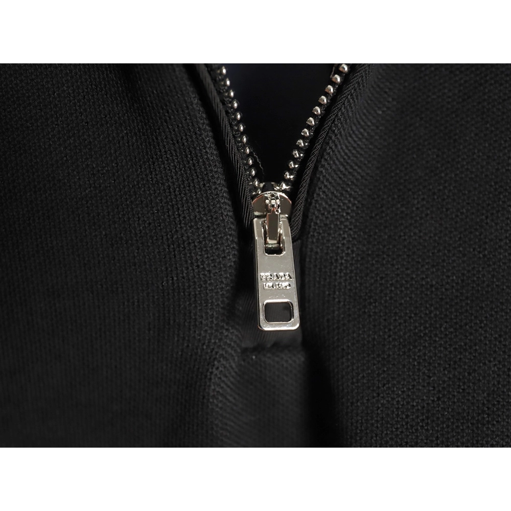 Prada Triangle Logo Long Sleeve Polo Shirt,Prada