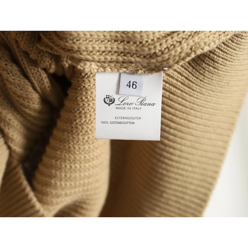 Loro Piana Henley-knit cotton crewneck sweater,Loro Piana