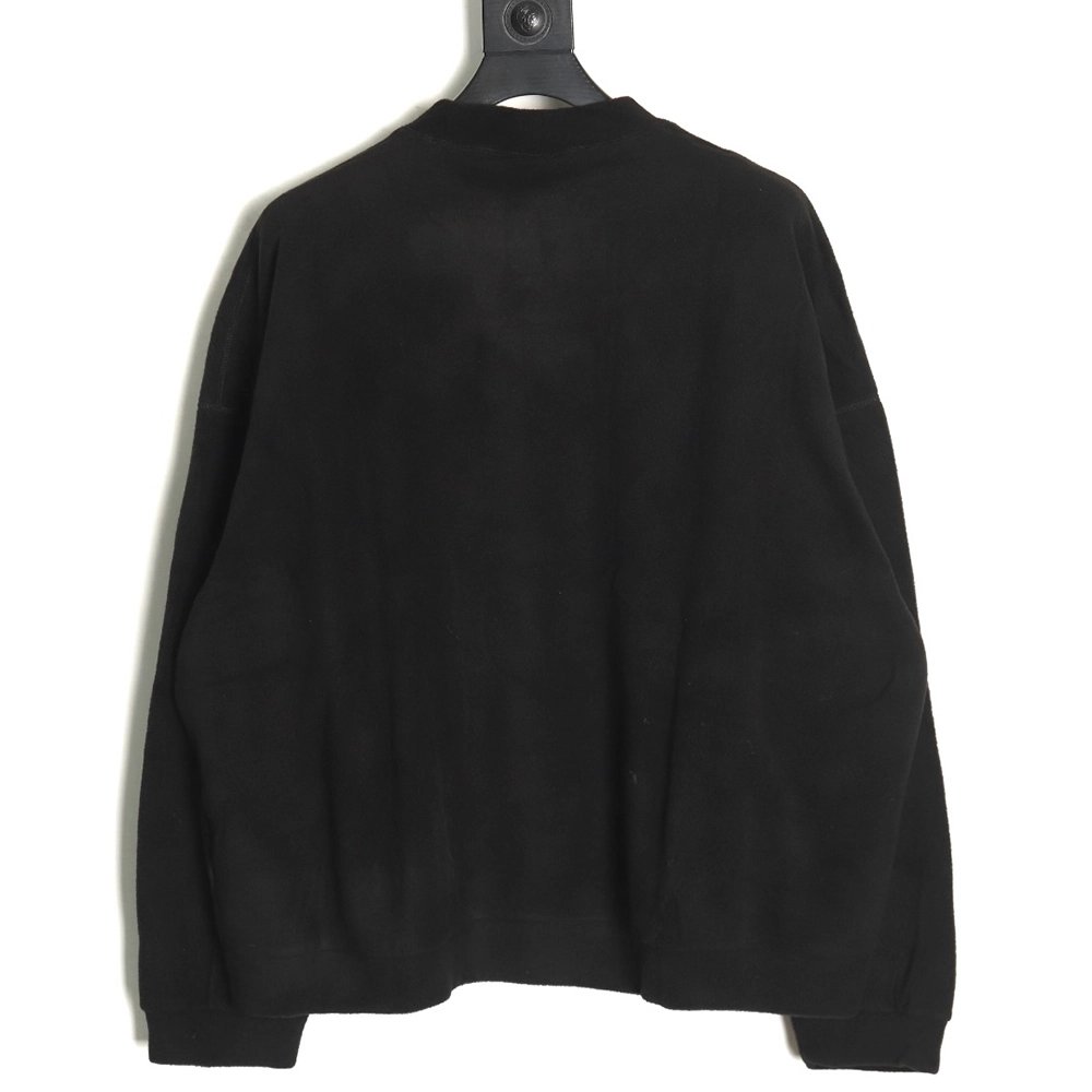 Balenciaga Polar Fleece 3B Embroidered Crew Neck Sweatshirt TSK1,Balenciaga
