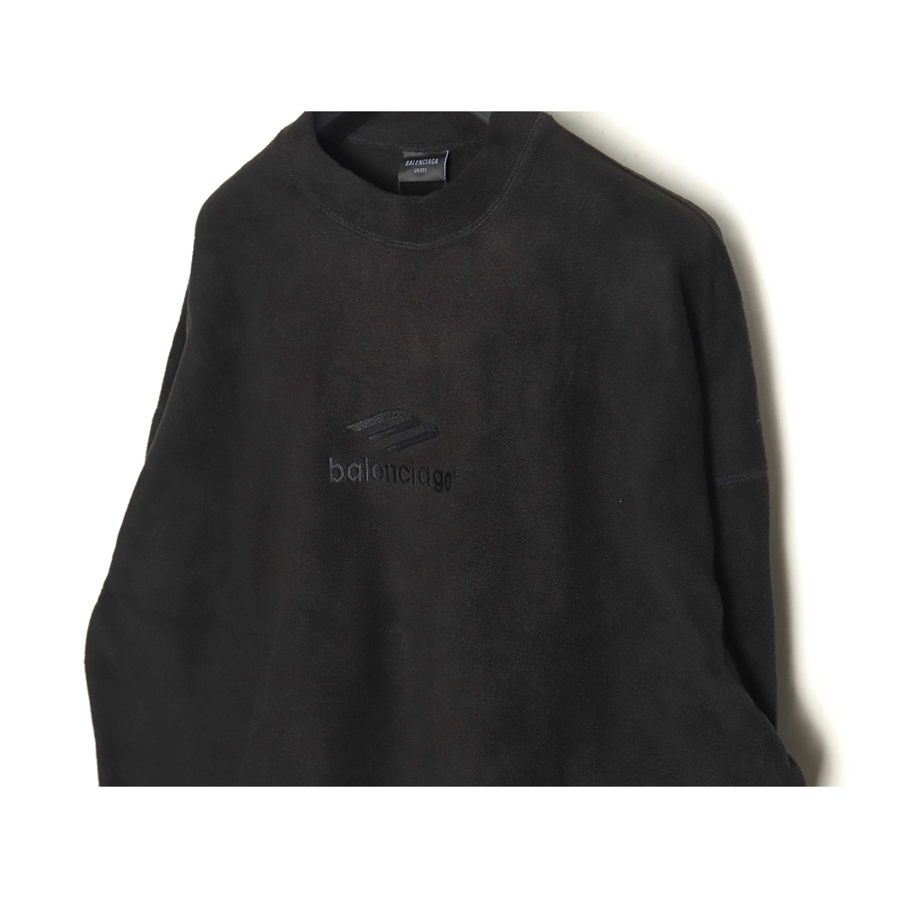 Balenciaga Polar Fleece 3B Embroidered Crew Neck Sweatshirt TSK1,Balenciaga