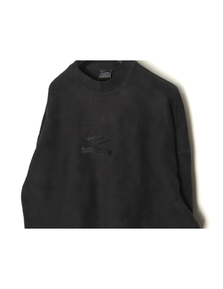 Balenciaga Polar Fleece 3B Embroidered Crew Neck Sweatshirt TSK1,Balenciaga
