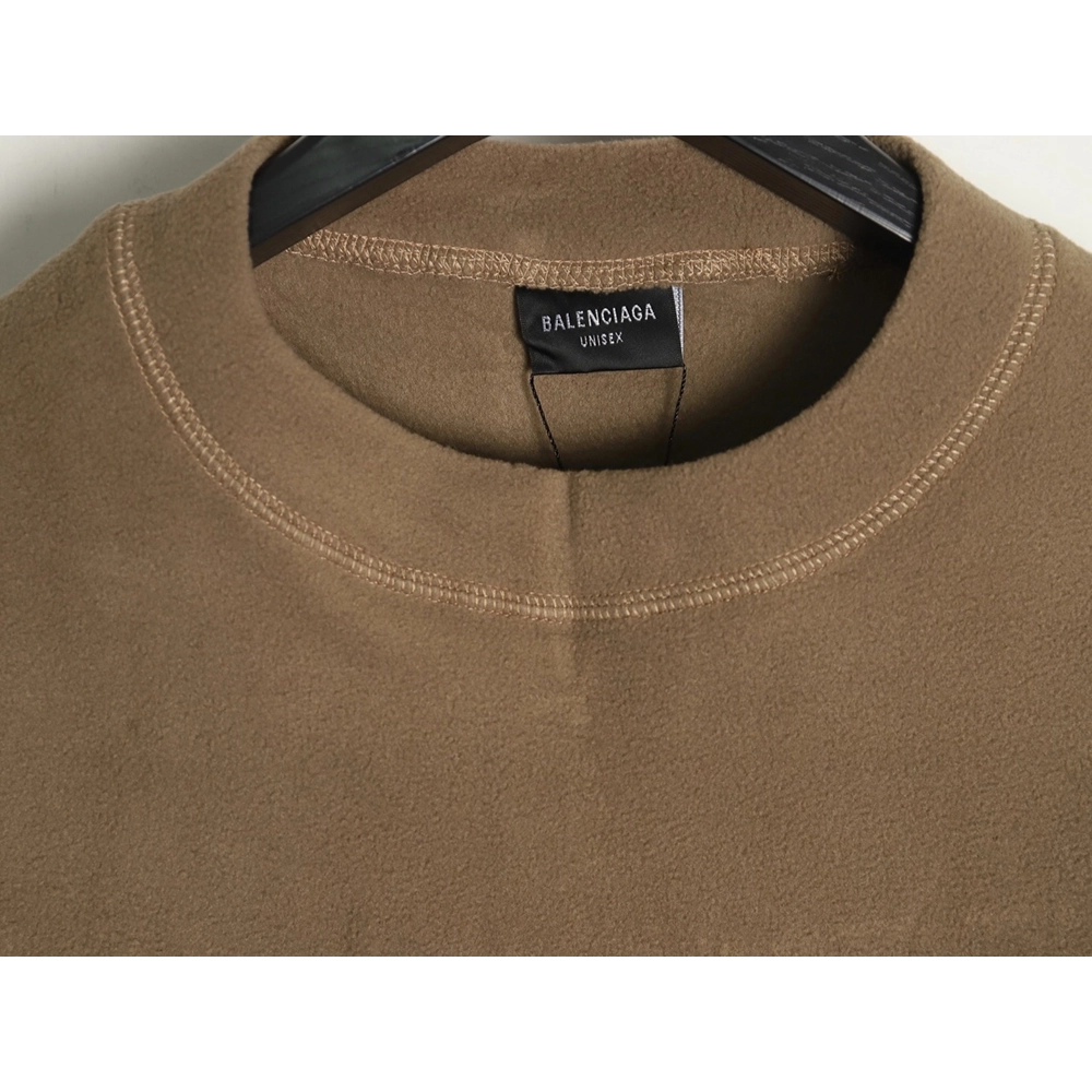 Balenciaga Polar Fleece 3B Embroidered Crew Neck Sweatshirt,Balenciaga