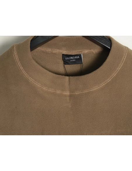 Balenciaga Polar Fleece 3B Embroidered Crew Neck Sweatshirt,Balenciaga