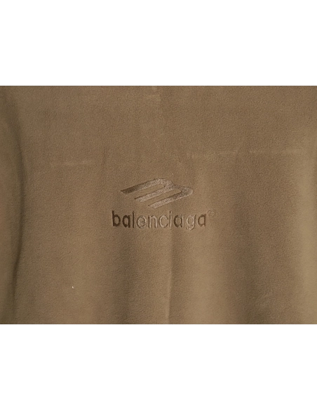 Balenciaga Polar Fleece 3B Embroidered Crew Neck Sweatshirt,Balenciaga