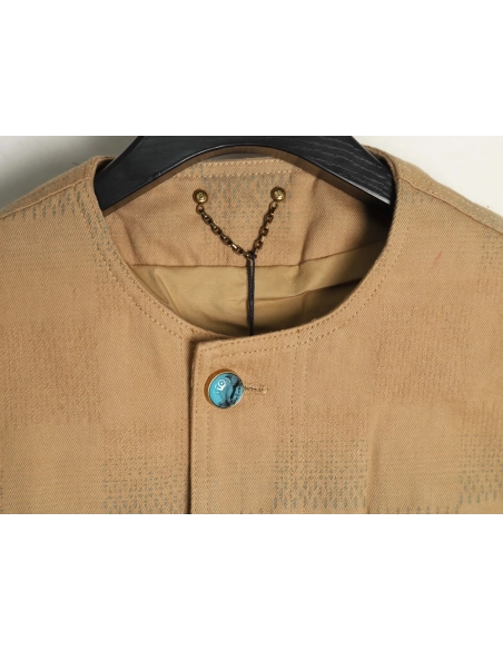 Louis Vuitton Pharrell joint embroidered turquoise checkerboard denim jacket,Louis Vuitton