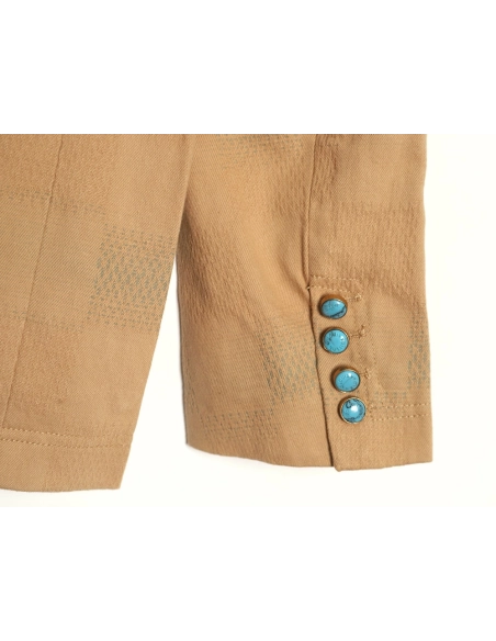 Louis Vuitton Pharrell joint embroidered turquoise checkerboard denim jacket,Louis Vuitton