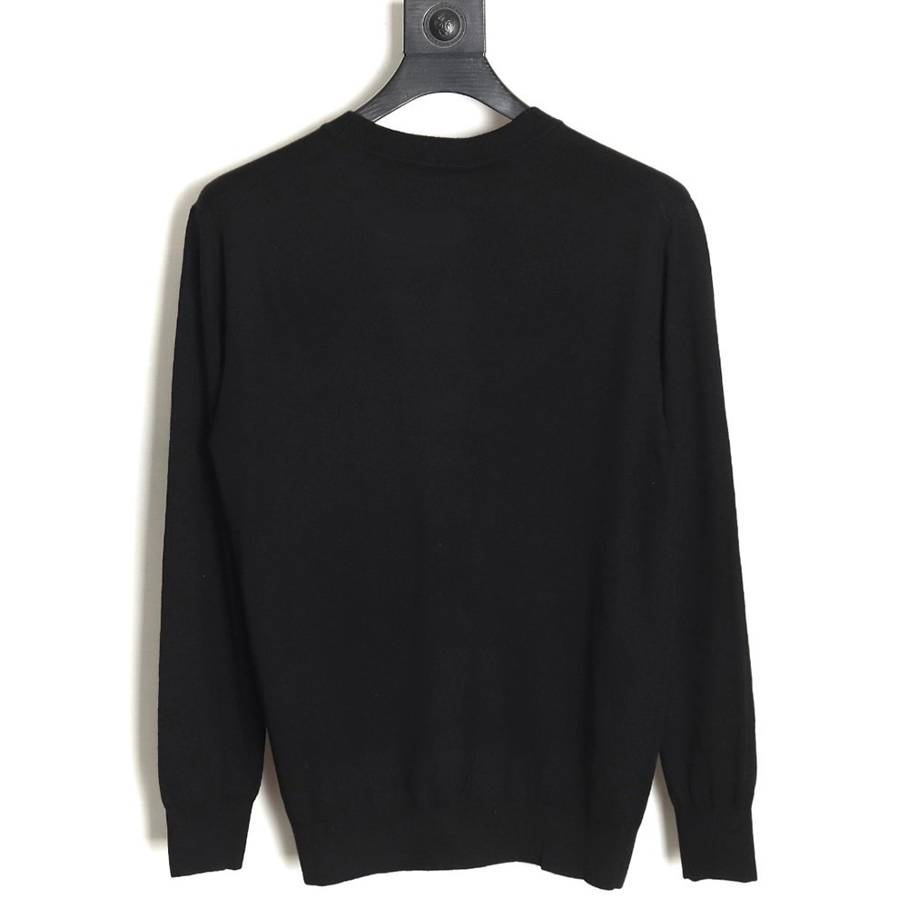 Prada embroidered logo fine wool crew neck sweater,Prada