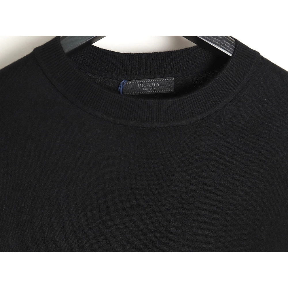 Prada embroidered logo fine wool crew neck sweater,Prada