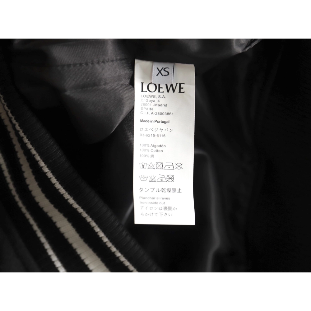 Loewe Towel Embroidery Logo Leather Sleeves Baseball Jacket Jacket,Loewe