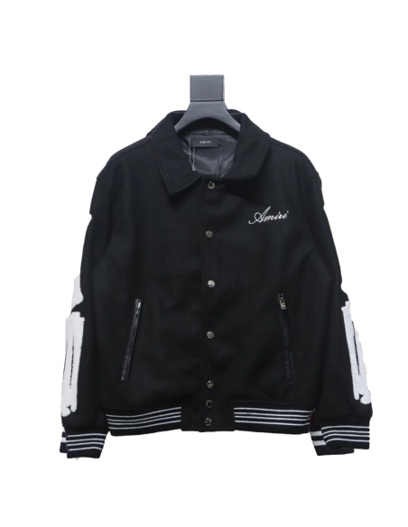 Amiri Bone Embroidery Baseball Jacket,Amiri