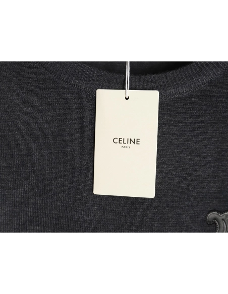 Celine Arc de Triomphe embroidered crew neck sweater,Celine