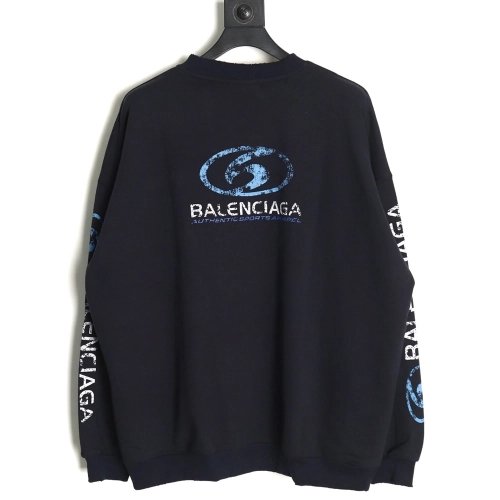 Balenciaga distressed washed printed crew neck sweatshirt,Balenciaga