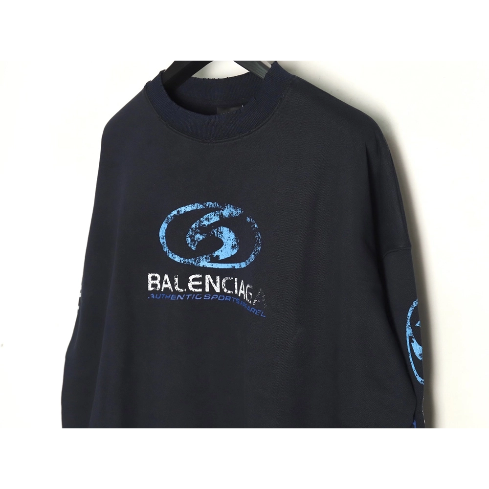 Balenciaga distressed washed printed crew neck sweatshirt,Balenciaga