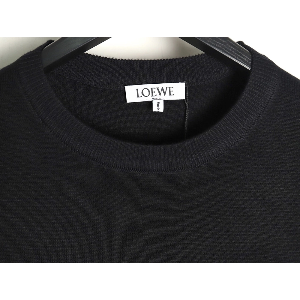Loewe Pocket Logo Embroidered Crewneck Sweater,Loewe