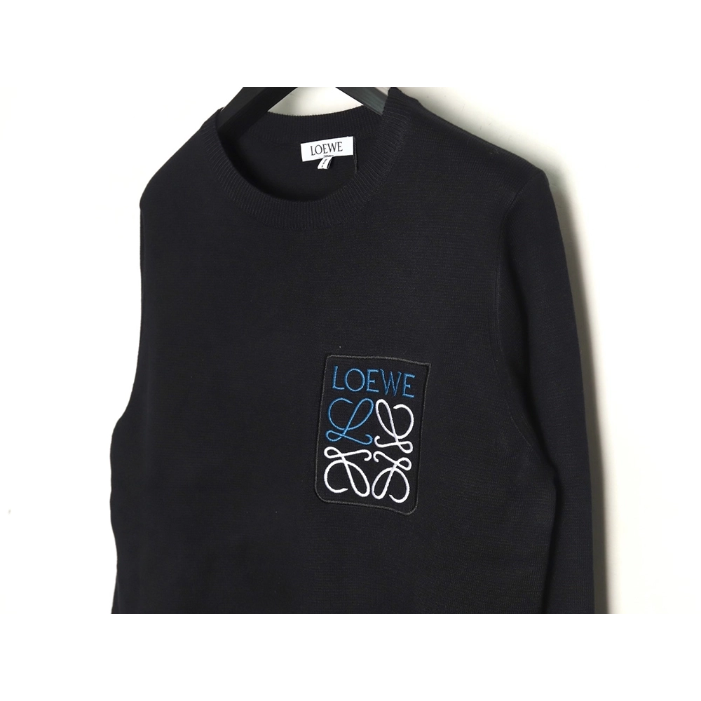 Loewe Pocket Logo Embroidered Crewneck Sweater,Loewe