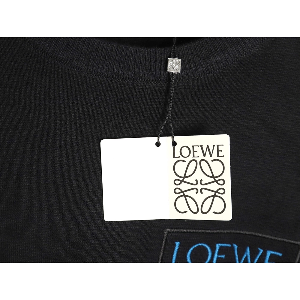 Loewe Pocket Logo Embroidered Crewneck Sweater,Loewe