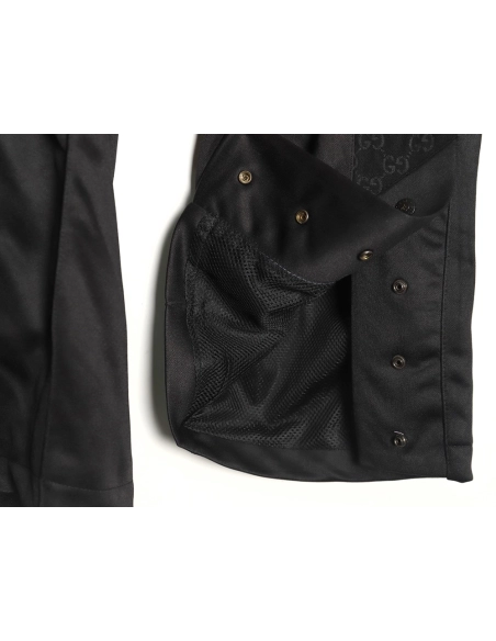 Gucci hollow double G embroidered half-zip trousers,Gucci