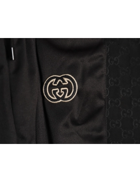 Gucci hollow double G embroidered half-zip trousers,Gucci