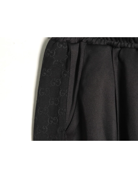 Gucci hollow double G embroidered half-zip trousers,Gucci